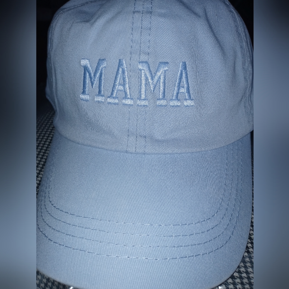 NWT Tonal brand embroidered MAMA baseball cap in light blue